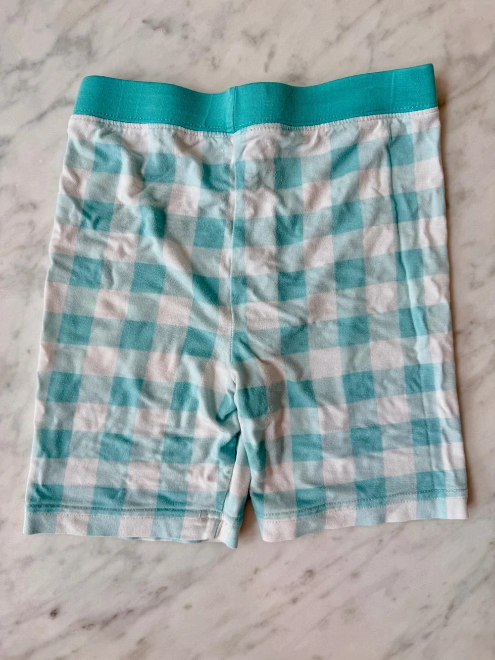 Little Sleepies Aqua Gingham Kids Short Sleeve Pajama Set - 5/6